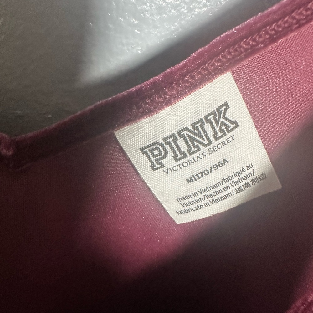 PINK Victoria's Secret Burgundy Velvet Camisole M - Picture 4 of 5